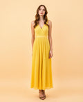 Sole pleated chiffon midi